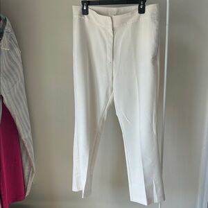 Cropped Cream Suit Pants